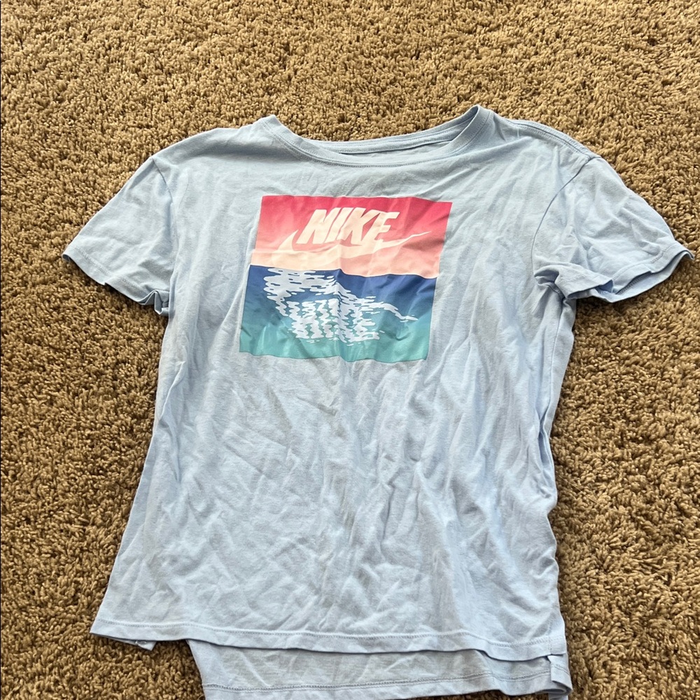 Nike Women's Light Blue Graphic Tee